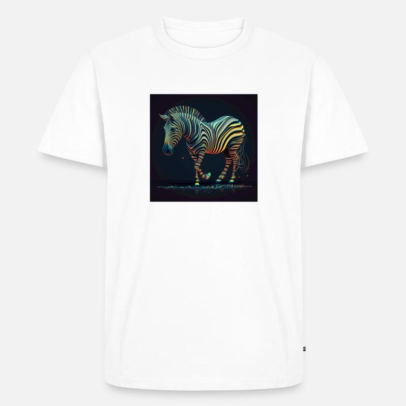 Farbiges Zebra, einzigartiges Design - Männer Premium Bio T-Shirt - Weiß