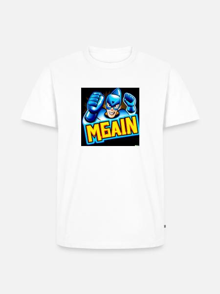 COMIC STAR MEGA MAN - Männer Premium Bio T-Shirt - Weiß
