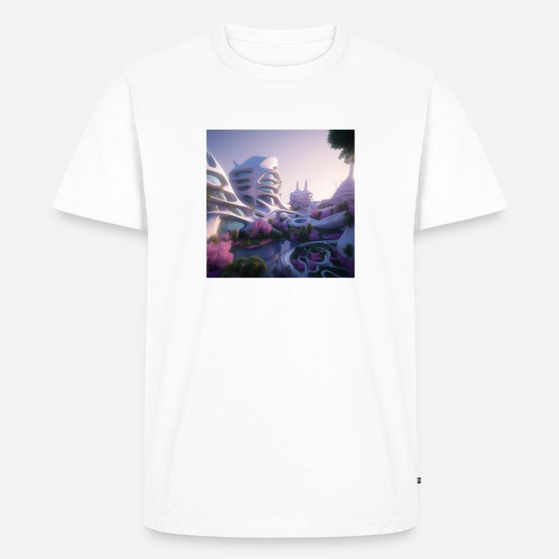 Zaha Hadid Future Style2 - Männer Premium Bio T-Shirt - Weiß