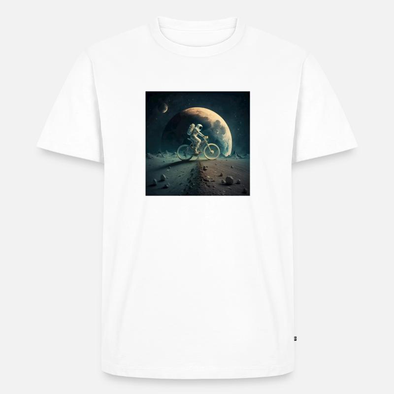 Biker on the moon - Männer Premium Bio T-Shirt - Weiß