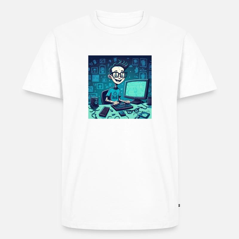 IT Guy 1 - Männer Premium Bio T-Shirt - Weiß