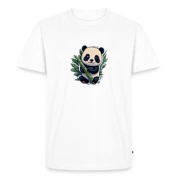 Panda mignon avec bambou - T-shirt Premium bio Homme - blanc - Devant - Nico (187cm)