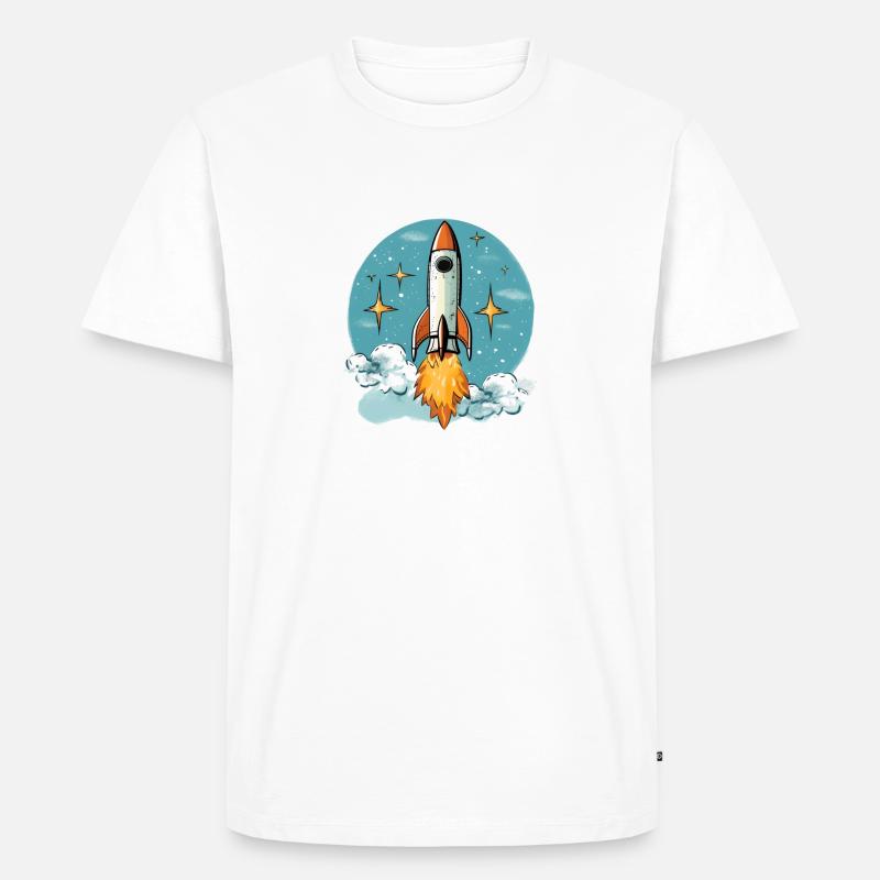 Rakete - Männer Premium Bio T-Shirt - Weiß