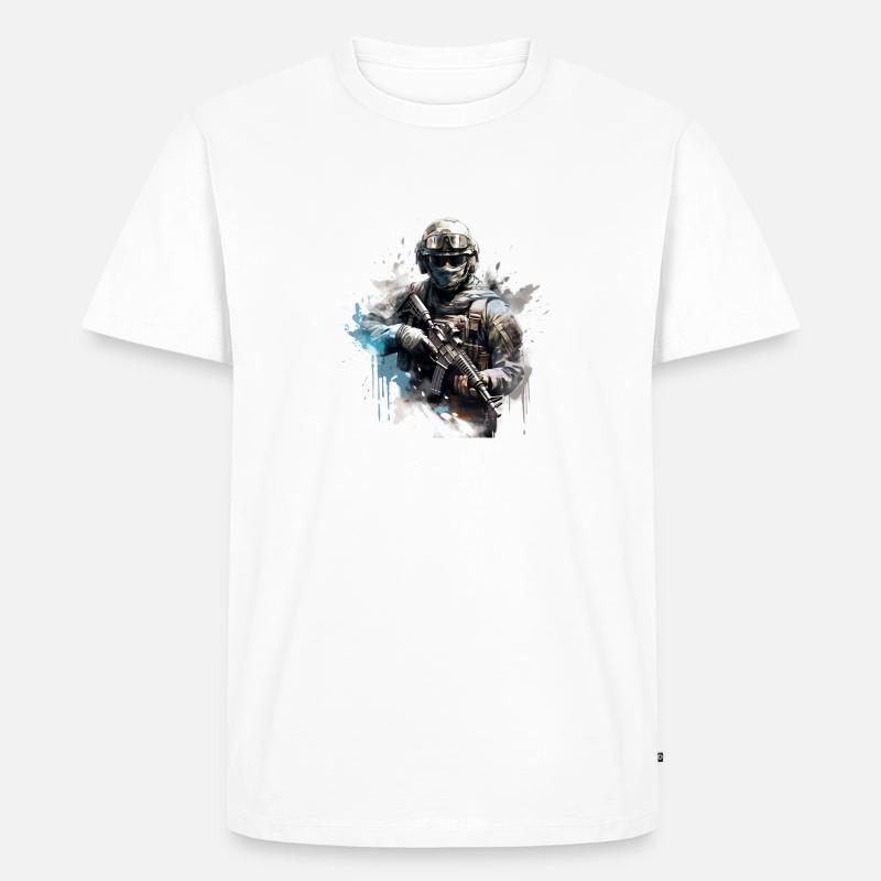 COD gaming art shooter - Männer Premium Bio T-Shirt - Weiß