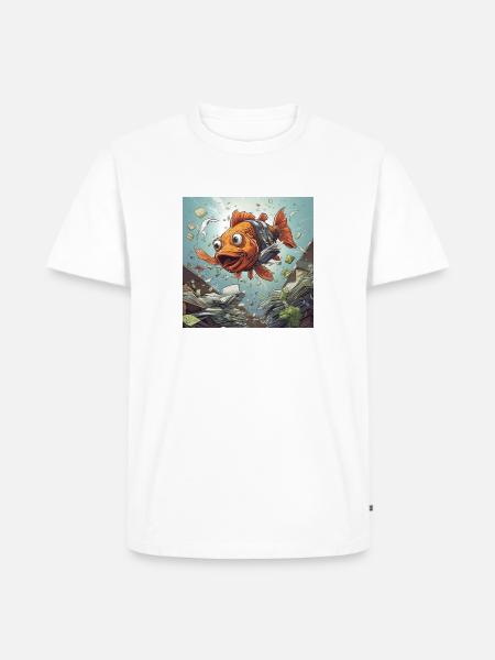 Fisch im Comic Stil - Männer Premium Bio T-Shirt - Weiß