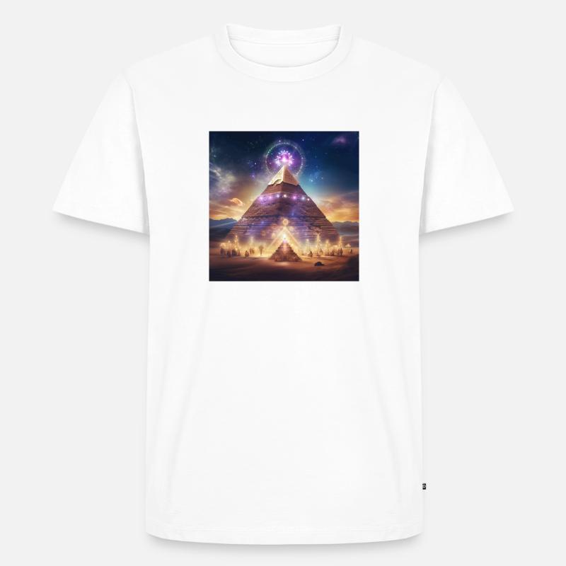 Pyramide - Männer Premium Bio T-Shirt - Weiß