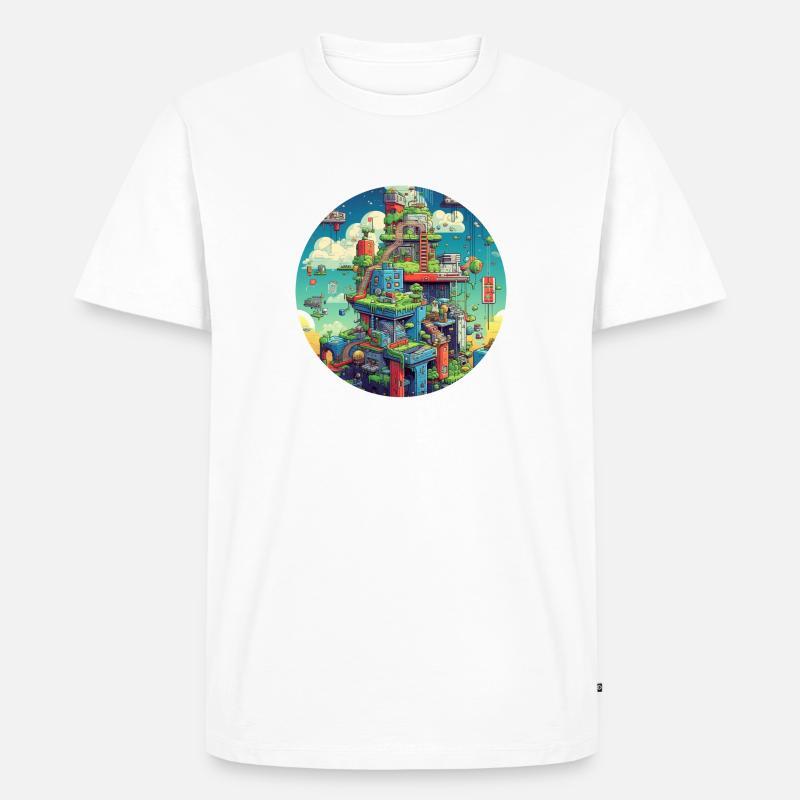 Spaß mit Pixel Videospielen - Männer Premium Bio T-Shirt - Weiß