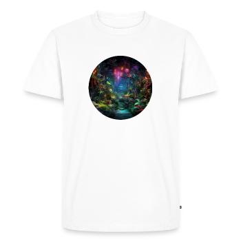 Dynamic Neon Journeys: Le monde de Neon Jungle - T-shirt Premium bio Homme - blanc - Devant - Nico (187cm)