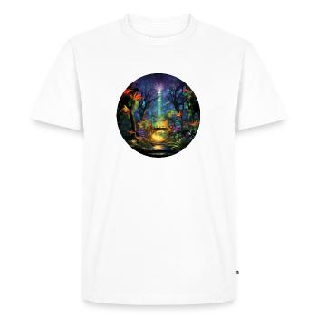Urban Neon Adventure: Discover the Neon Jungle - Men's Premium Organic T-Shirt - white - Front - Nico (187cm)