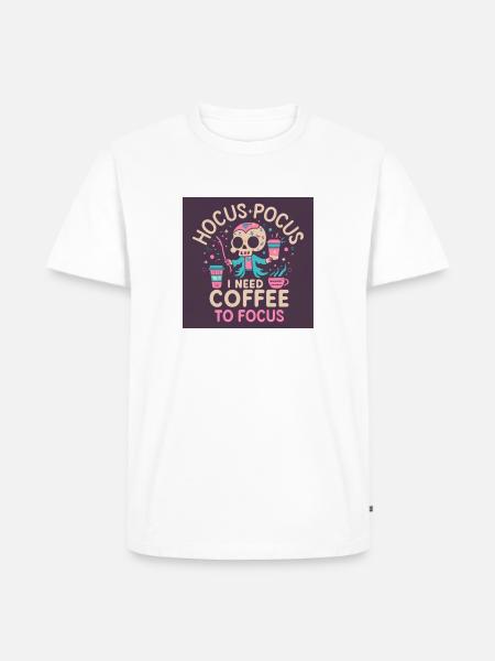 Coffee to Focus - Männer Premium Bio T-Shirt - Weiß