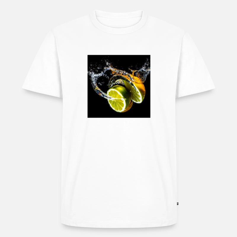 Zitrusfrüchte Splash - Männer Premium Bio T-Shirt - Weiß