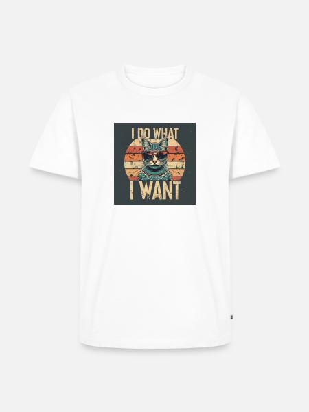 Cool Cat - Männer Premium Bio T-Shirt - Weiß
