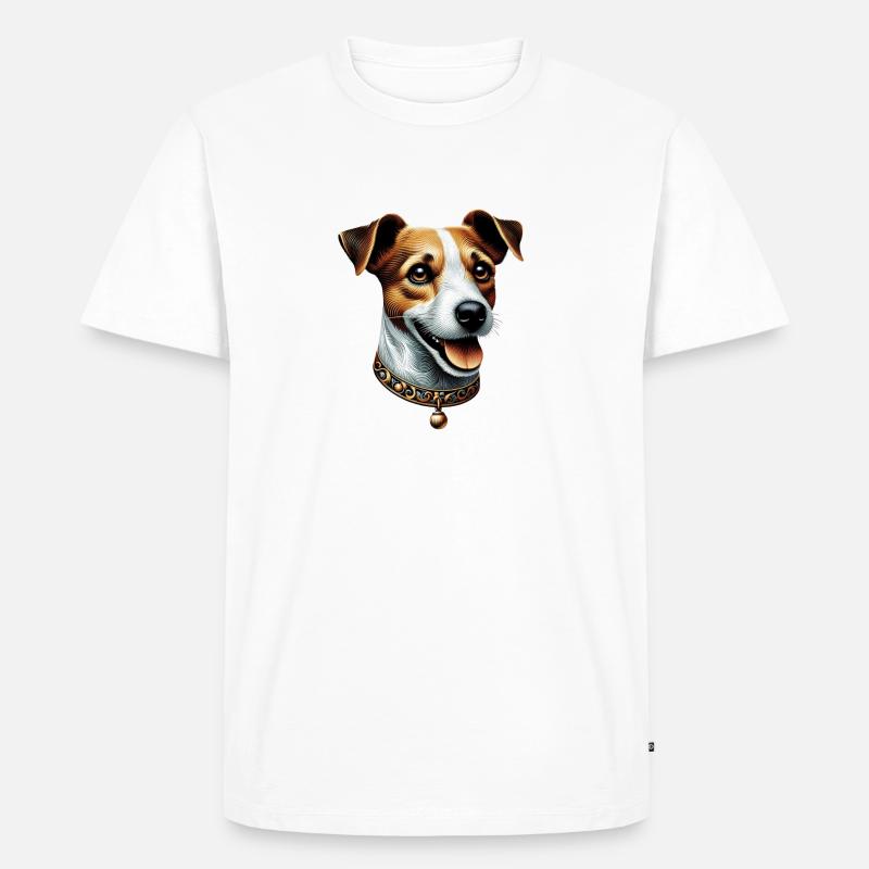 Jack Russel - Männer Premium Bio T-Shirt - Weiß