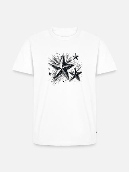 Stars - Männer Premium Bio T-Shirt - Weiß