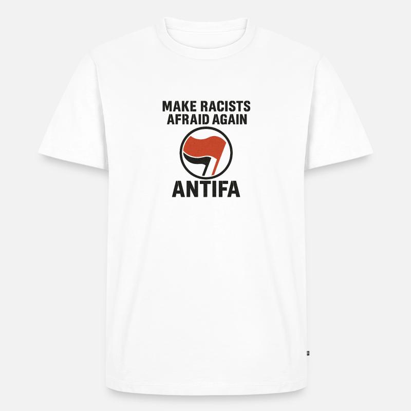 Antifa - Make Racists Afraid Again - Männer Premium Bio T-Shirt - Weiß