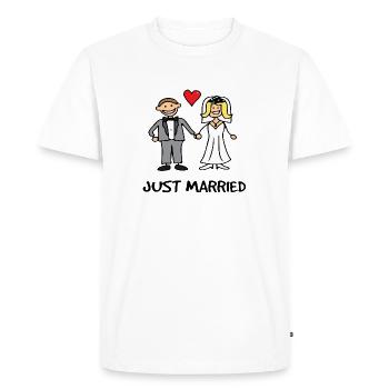 Juste marié - couple marié, cadeau de mariage - T-shirt Premium bio Homme - blanc - Devant - Nico (187cm)