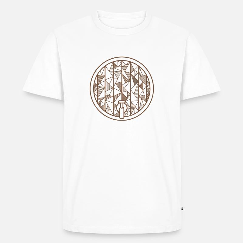 Bierfass geometrisch Geschenk Bier - Männer Premium Bio T-Shirt - Weiß