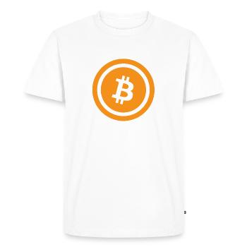 Logo Classic Bitcoin BTC - T-shirt Premium bio Homme - blanc - Devant - Nico (187cm)