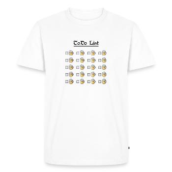 ToDo List Beer Mug Checklist Funny - Men's Premium Organic T-Shirt - white - Front - Nico (187cm)