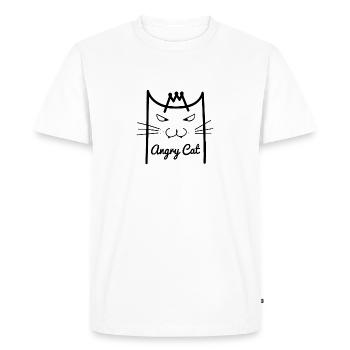 Chemise de chat en colère - T-shirt Premium bio Homme - blanc - Devant - Nico (187cm)