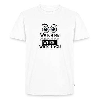 Regarde moi - regarde moi - T-shirt Premium bio Homme - blanc - Devant - Nico (187cm)