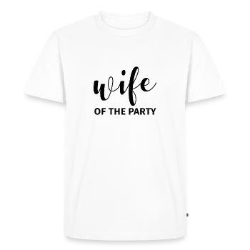 Femme de mariage de la fête cadeau idée - T-shirt Premium bio Homme - blanc - Devant - Nico (187cm)