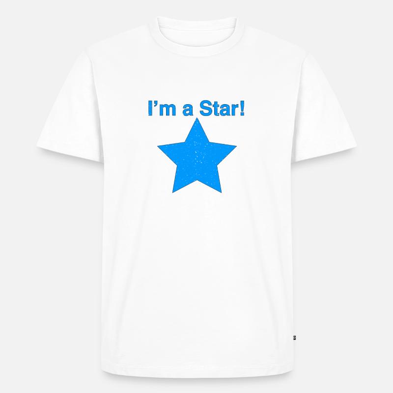 I'm a Star Blau - Männer Premium Bio T-Shirt - Weiß