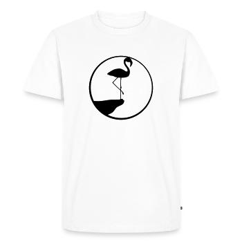 cercle de lune tour de falaise silhouette contour de flamant - T-shirt Premium bio Homme - blanc - Devant - Nico (187cm)