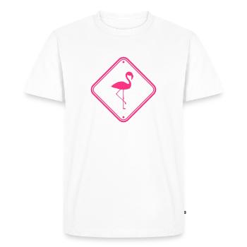 mise en garde mise en garde mise en garde mise en garde bouclier danger fla - T-shirt Premium bio Homme - blanc - Devant - Nico (187cm)