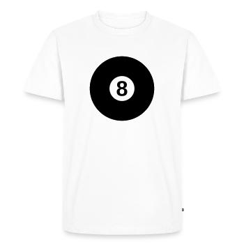 boule de billard noire avec le numéro 8 - T-shirt Premium bio Homme - blanc - Devant - Nico (187cm)