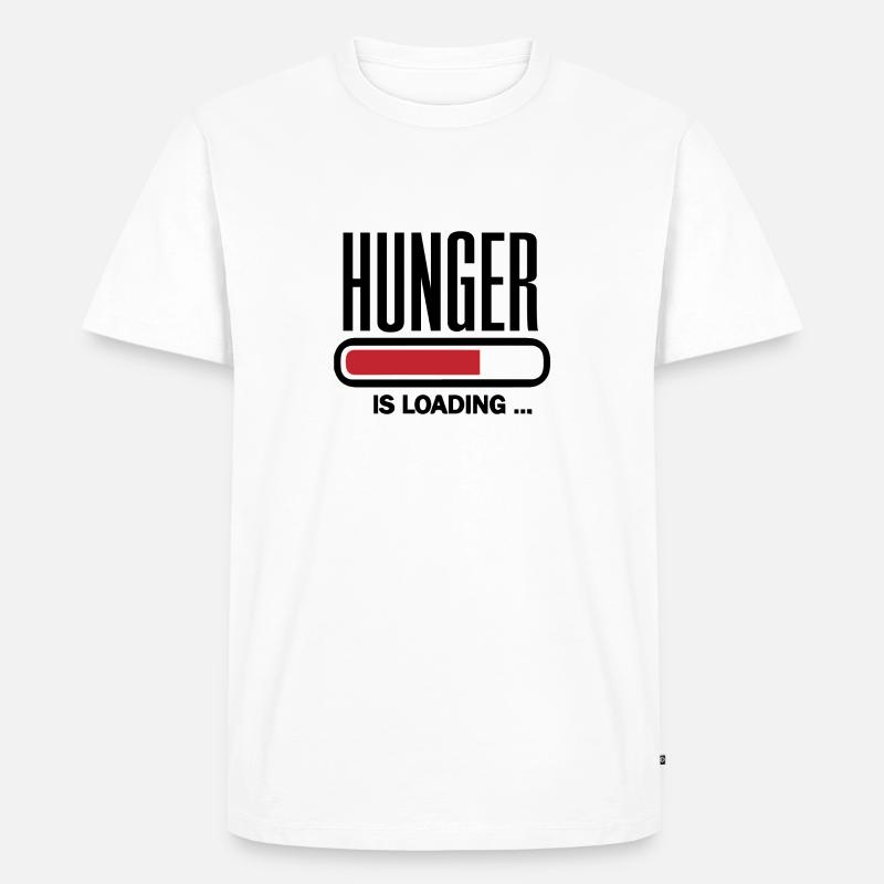 Hunger is loading - Männer Premium Bio T-Shirt - Weiß