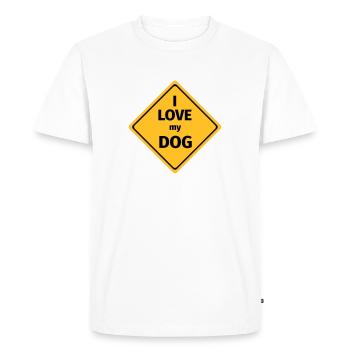 i love my dog - T-shirt Premium bio Homme - blanc - Devant - Nico (187cm)