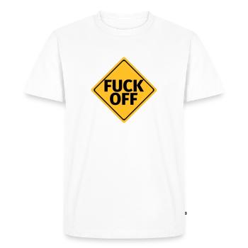 va te faire foutre - T-shirt Premium bio Homme - blanc - Devant - Nico (187cm)