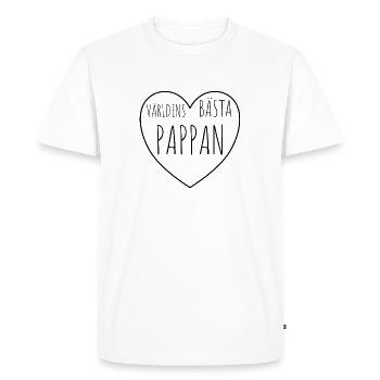 VÄRLDENS BÄSTA PAPPAN - Le meilleur papa du monde | COEUR - T-shirt Premium bio Homme - blanc - Devant - Nico (187cm)