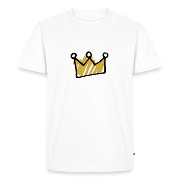couronne d'or couronne d'or reine reine roi - T-shirt Premium bio Homme - blanc - Devant - Nico (187cm)