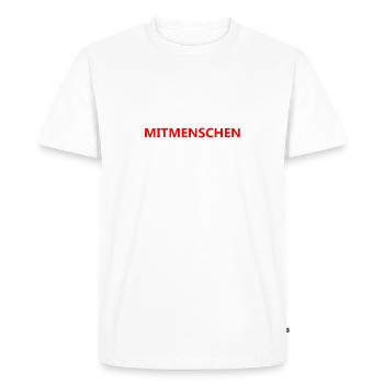 Dealing with fellow human beings | Joke saying funny gift - Men's Premium Organic T-Shirt - white - Front - Nico (187cm)