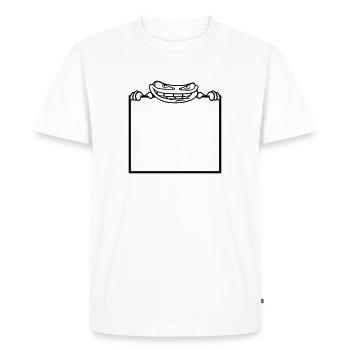 bouclier de grenouille cacher texte de texte écrire mau - T-shirt Premium bio Homme - blanc - Devant - Nico (187cm)