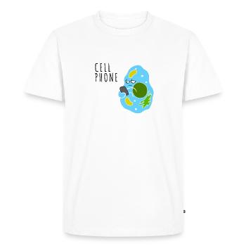 Téléphone portable - T-shirt Premium bio Homme - blanc - Devant - Nico (187cm)