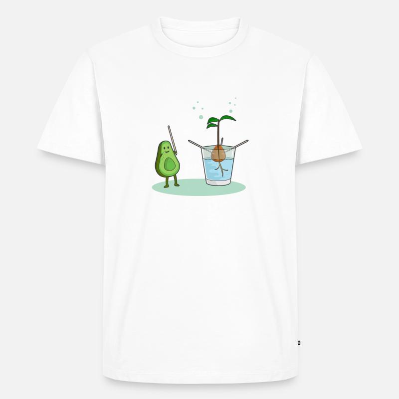 Avocado-Geburt - Männer Premium Bio T-Shirt - Weiß