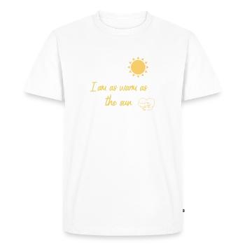 I am as warm as the sun (Positive designs) - Men's Premium Organic T-Shirt - white - Front - Nico (187cm)