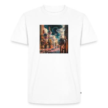 Plaza of Dreams - Men's Premium Organic T-Shirt - white - Front - Nico (187cm)