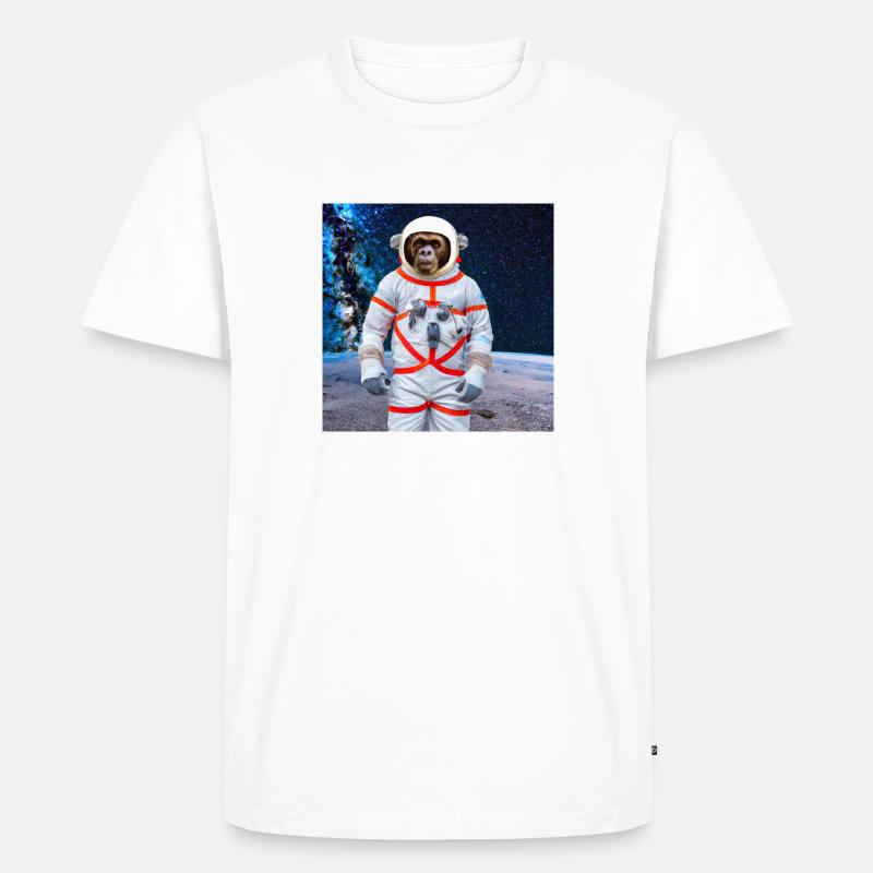 Singe dans l’espace - T-shirt Premium bio Homme - blanc