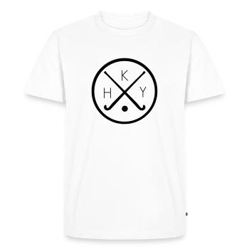 Logo de hockey sur gazon - T-shirt Premium bio Homme - blanc - Devant - Nico (187cm)