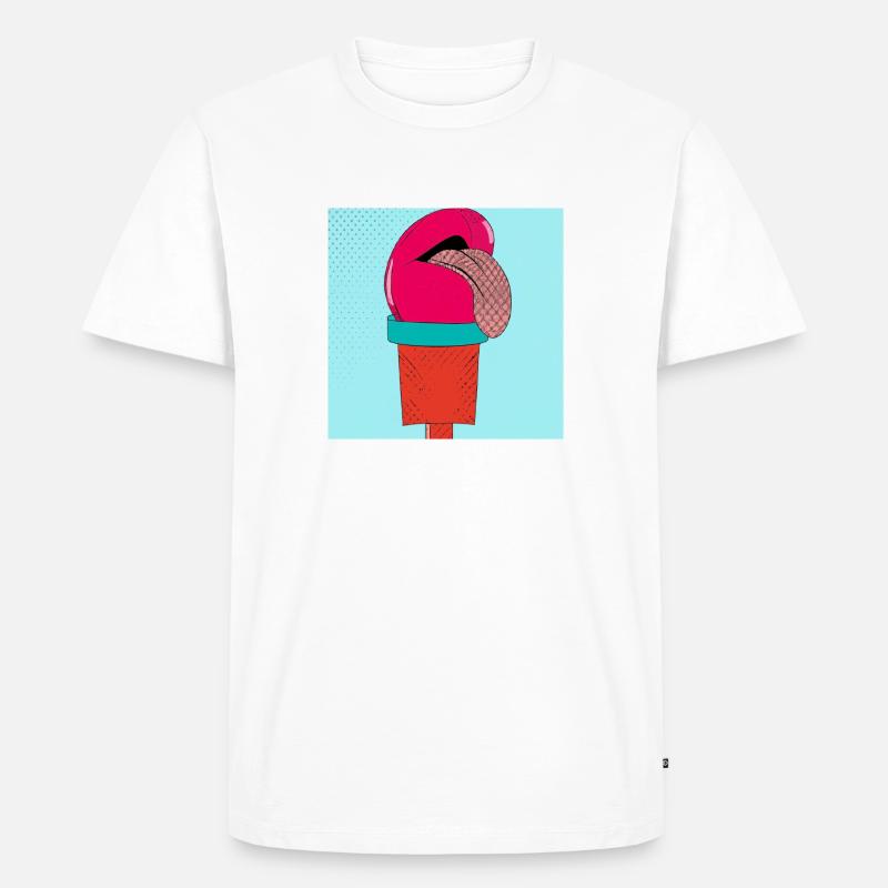 Die Eis-Zunge - Männer Premium Bio T-Shirt - Weiß