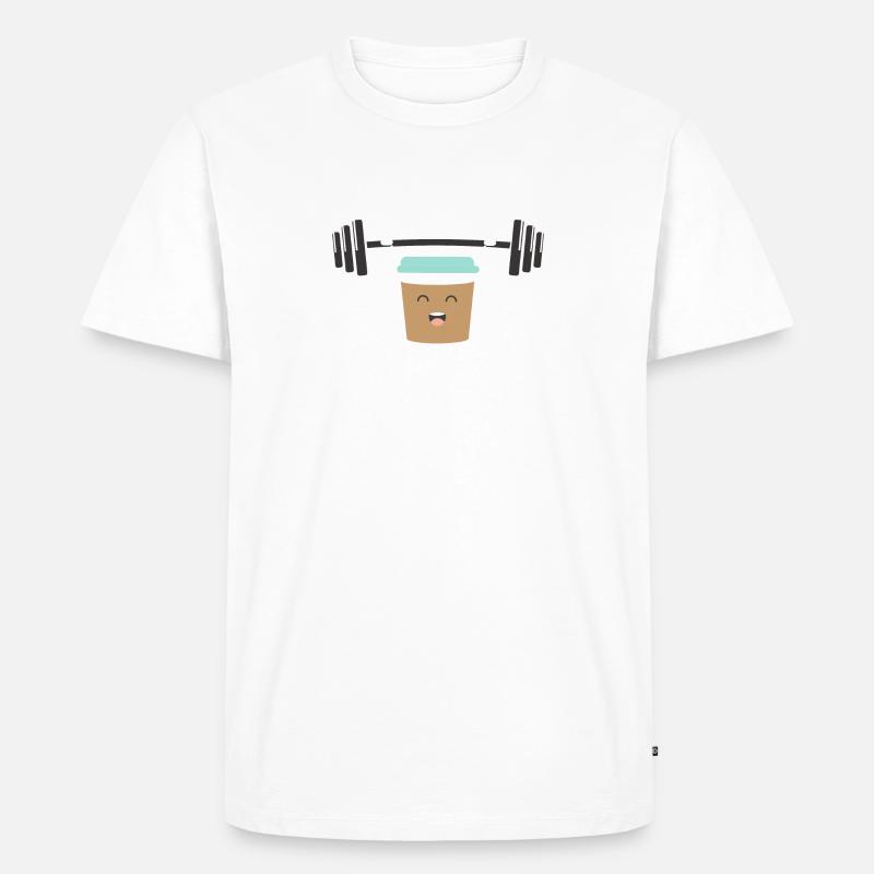 Sei stark und Kaffee - Männer Premium Bio T-Shirt - Weiß