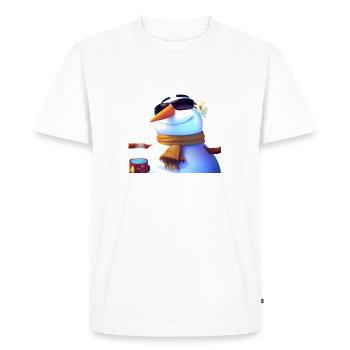 Bonhomme de neige avec lunettes de soleil - T-shirt Premium bio Homme - blanc - Devant - Nico (187cm)