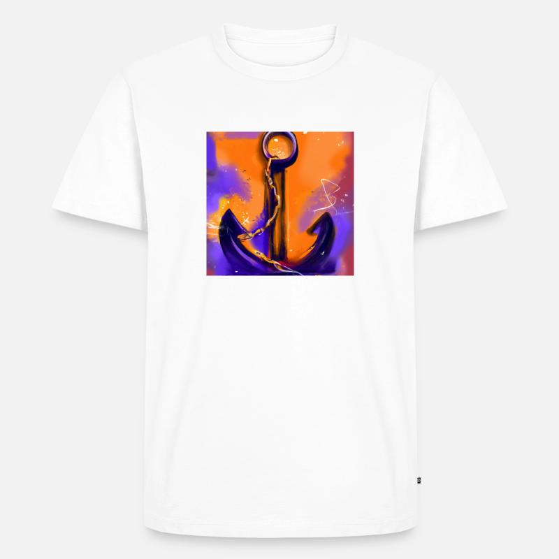 Schiffsanker - Männer Premium Bio T-Shirt - Weiß