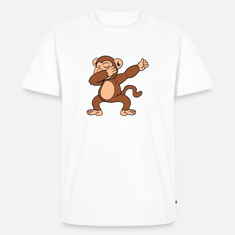 Dabbing Dab Tanzen Affe - Männer Premium Bio T-Shirt - Weiß