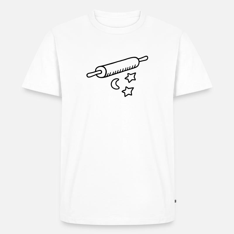 Plätzchen backen - Nudelholz - Männer Premium Bio T-Shirt - Weiß