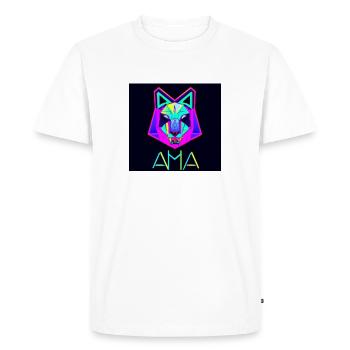 Animal Potrait NEON PopArt - Men's Premium Organic T-Shirt - white - Front - Nico (187cm)